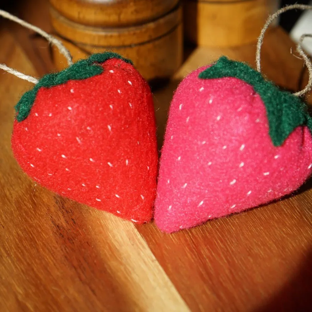 Hand Sewn Felt Strawberry Ornament